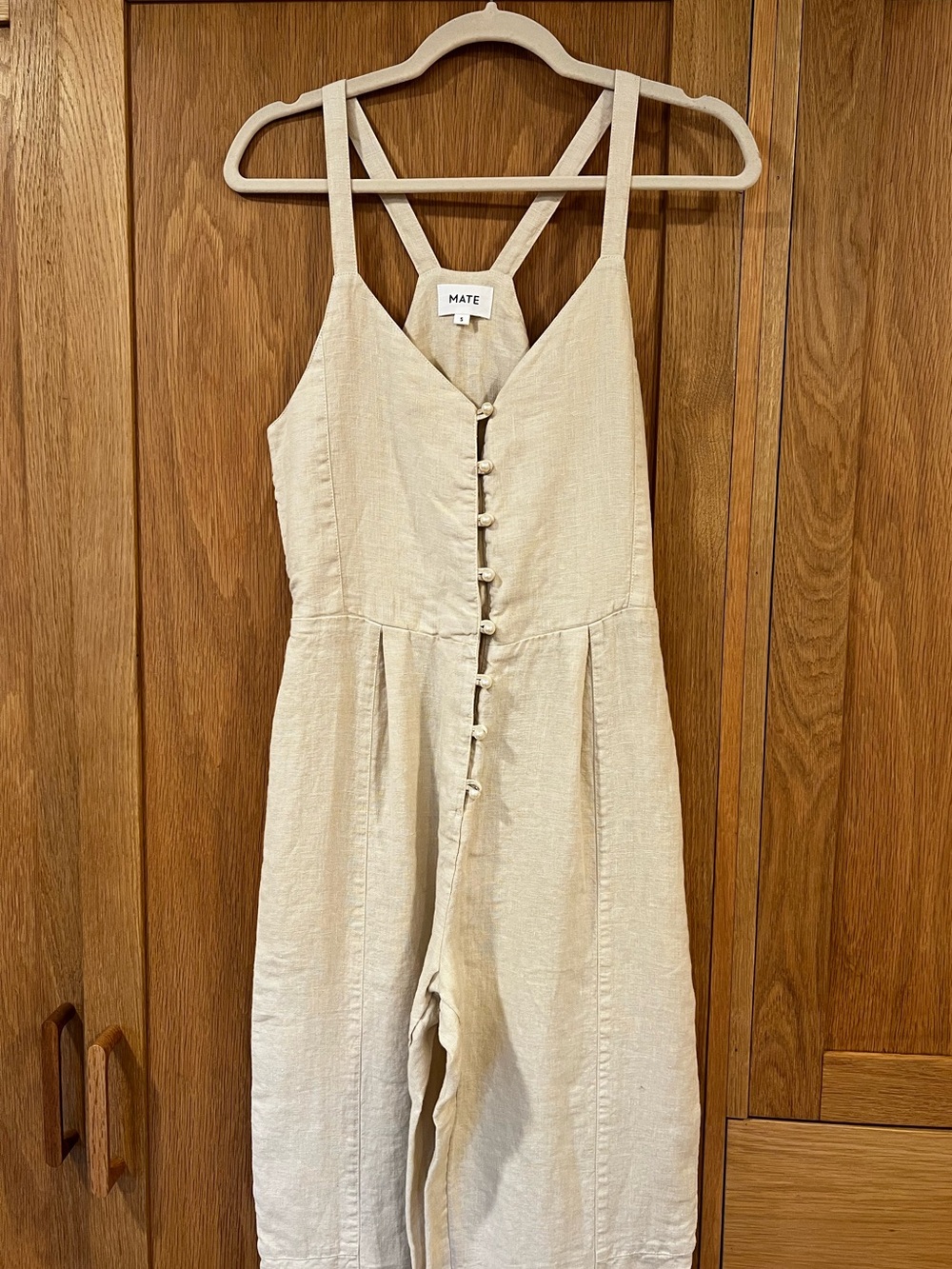 Mate the Label Organic Pearl Jumpsuit Bone Size Small Beach Contemporary Chic - Picture 2 of 6